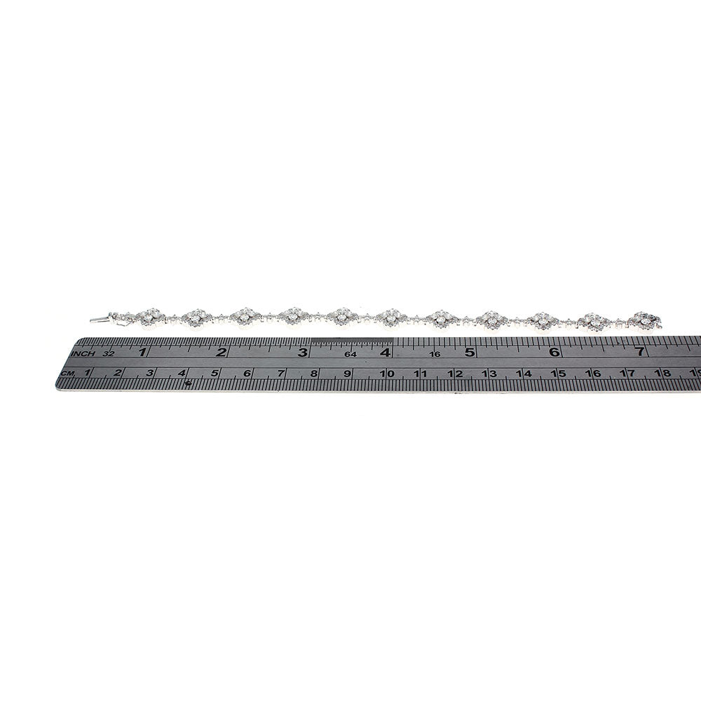 Diamond Flower Station Bracelet