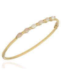 Marquise Opal Hinged Bangle Bracelet
