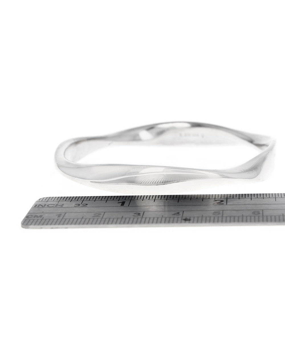 Contoured Bangle Bracelet in Silver