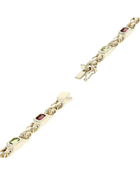 Multi Gem Station Link Bracelet