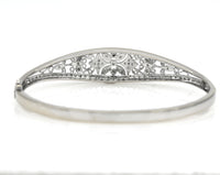 Vintage Diamond Tapered Hinged Bangle Bracelet