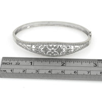Vintage Diamond Tapered Hinged Bangle Bracelet