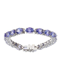 Oval Tanzanite Inline Bracelet in White Gold