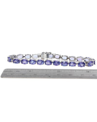 Oval Tanzanite Inline Bracelet in White Gold