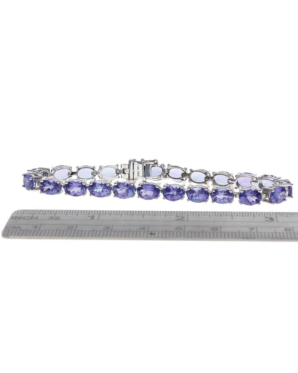 Oval Tanzanite Inline Bracelet in White Gold