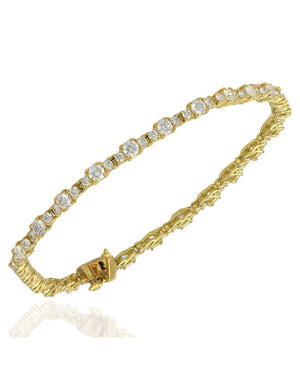 Diamond Inline Bracelet in Yellow Gold