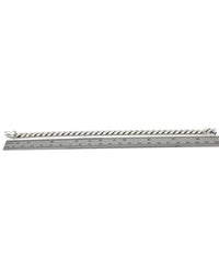 Cuban Link Chain Bracelet in White Gold