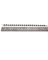 Alternating Sapphire and Diamond Bracelet in White Gold