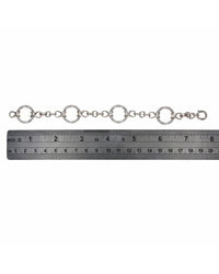 Diamond Circle Link Bracelet in White Gold