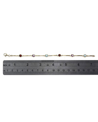 Alternating Blue Topaz, Amethyst and Garnet Bar Link Bracelet