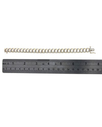 Diamond Open Cut X Link Bracelet in White and Yellow Gold