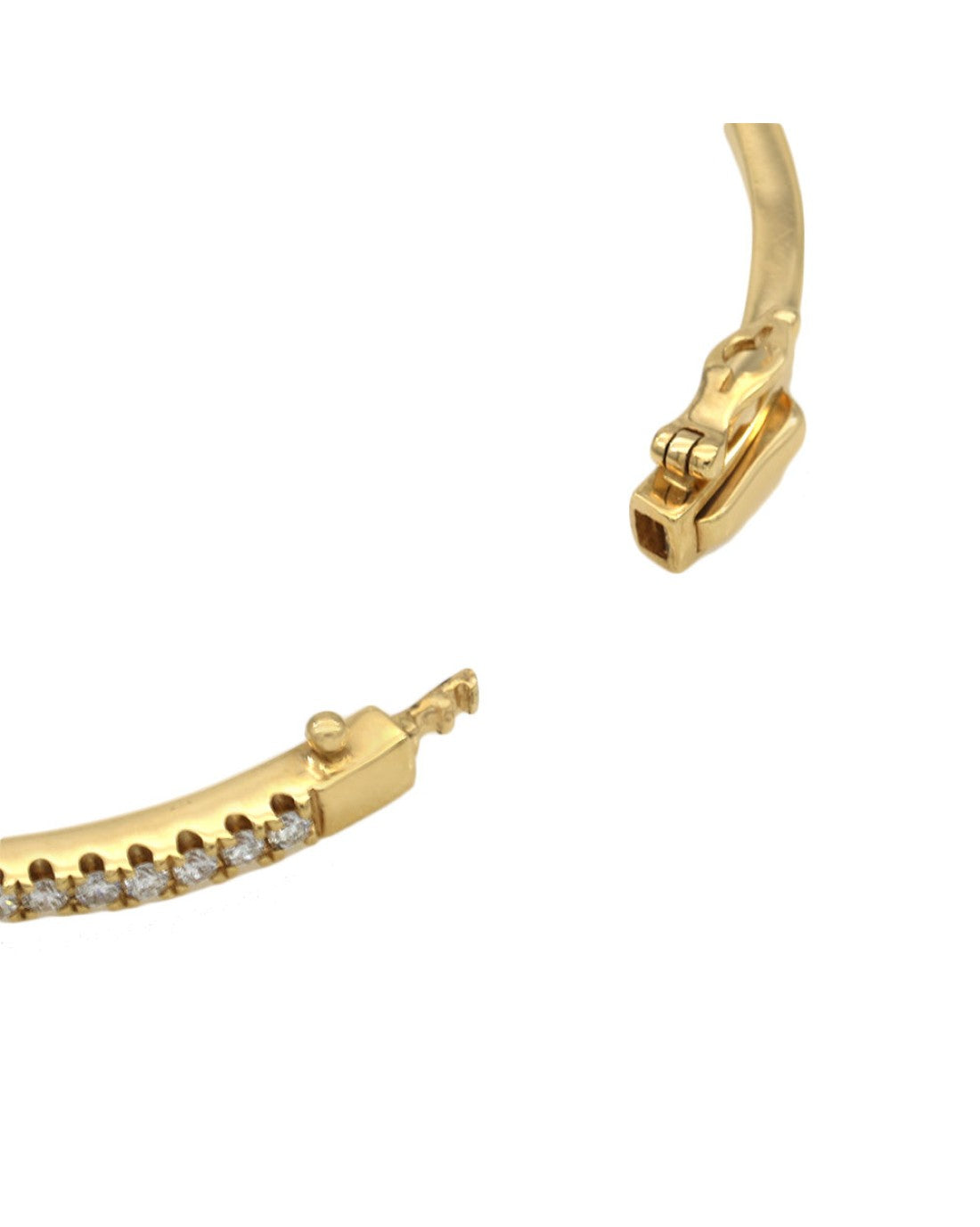 Diamond Hinged Bangle Bracelet in Gold