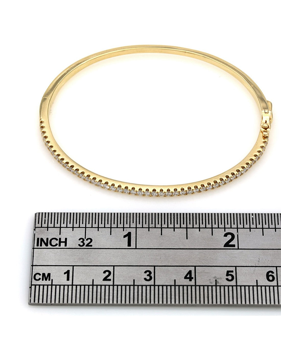 Diamond Hinged Bangle Bracelet in Gold