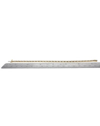 Alternating Diamond 'X' Link Inline Bracelet in White and Yellow Gold