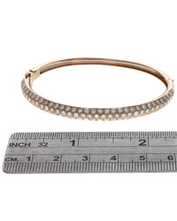 Pave Diamond Hinged Bangle Bracelet in Rose Gold