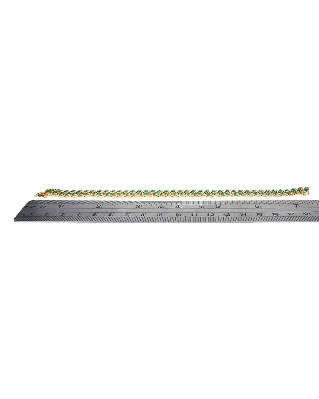 Emerald and Diamond S Link Bracelet