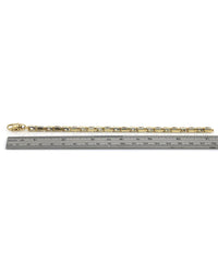 'U' Box Link Bracelet in White and Yellow Gold