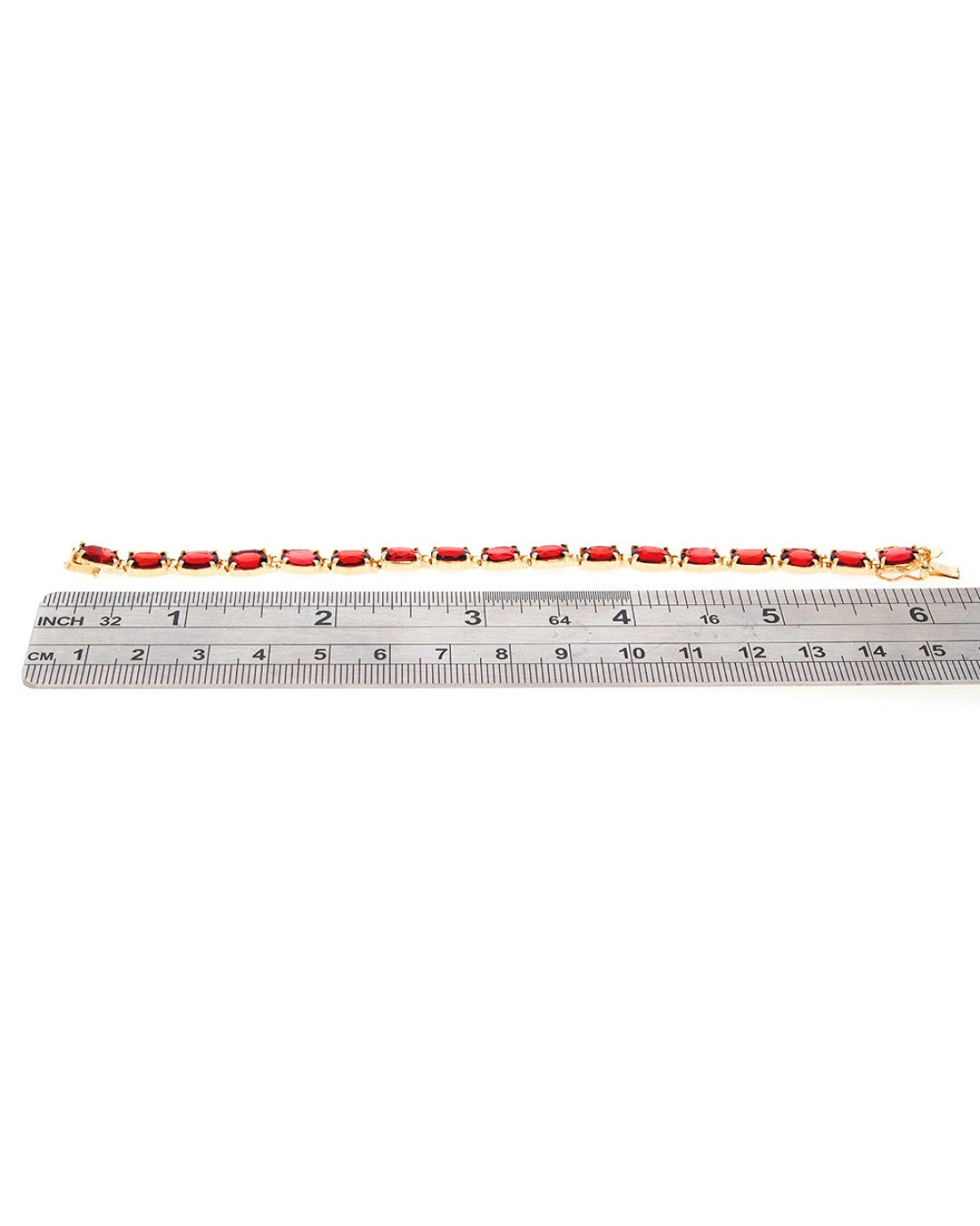 Pyrope Garnet Inline Bracelet in Yellow Gold