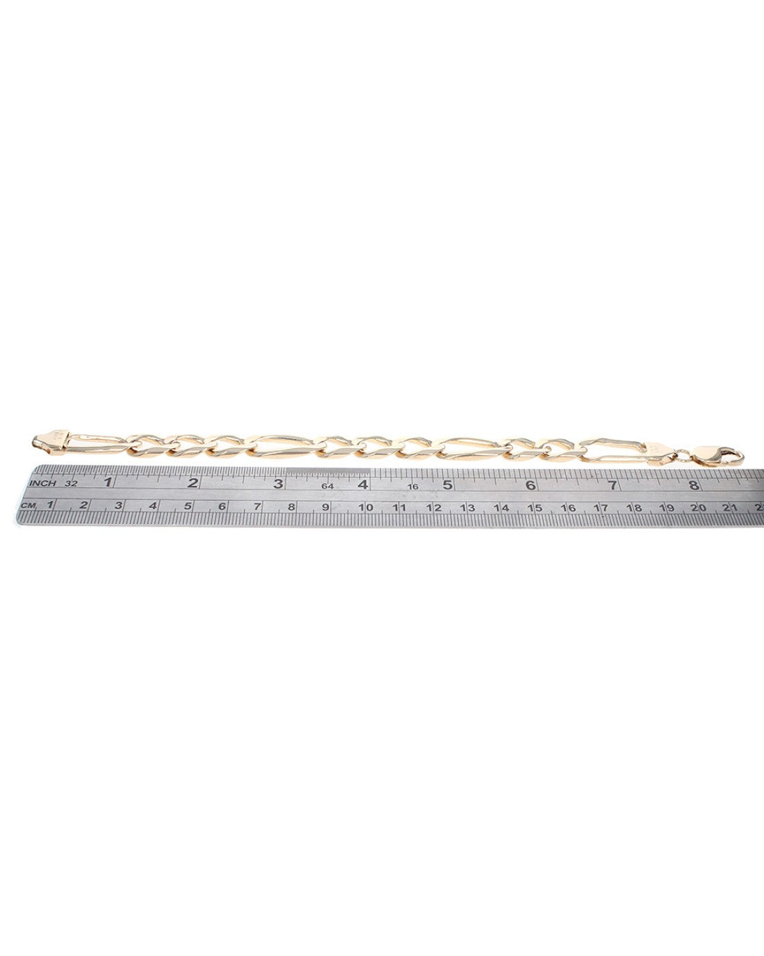 Gentlemans Figaro Link Chain Bracelet in Gold