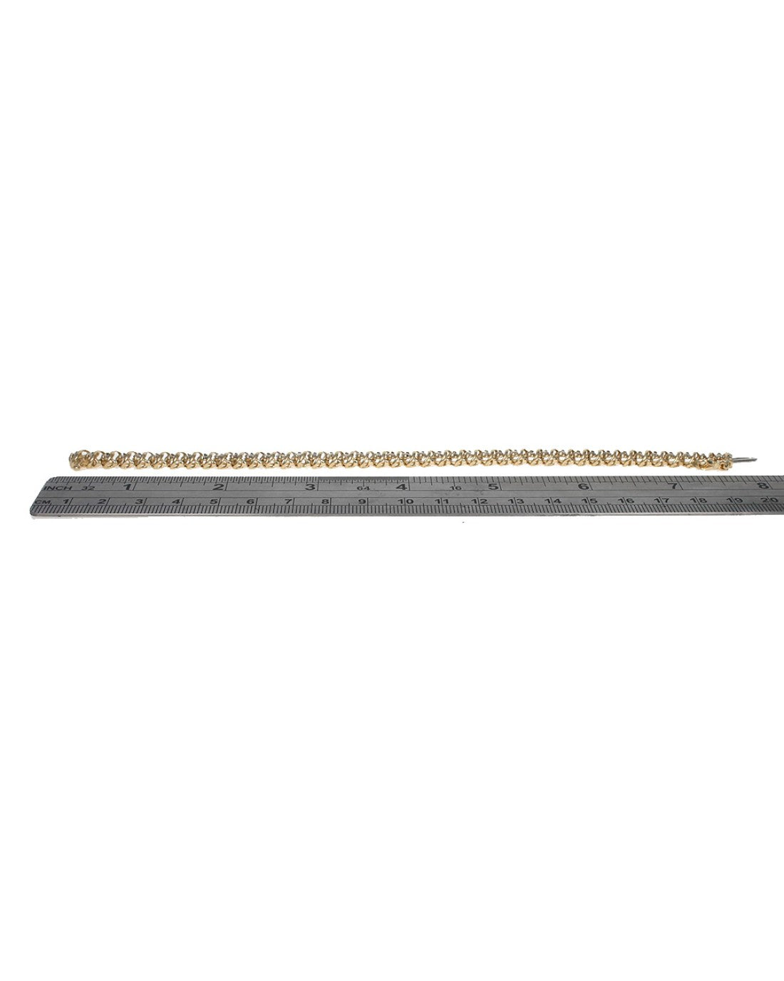 Alternating Diamond Curve Link Inline Bracelet in Yellow Gold