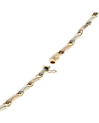 3 Tone Dog Bone Link Bracelet