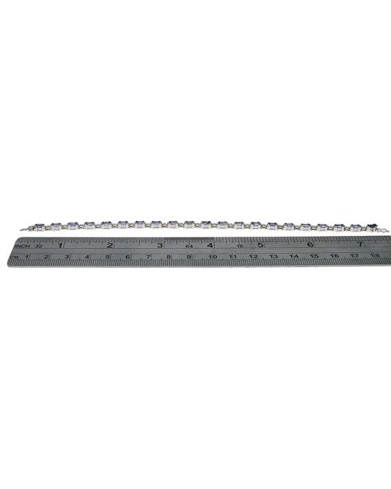 Alternating Tanzanite and Diamond Inline Bracelet