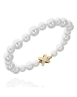 Akoya Pearl Bracelet with X Clasp