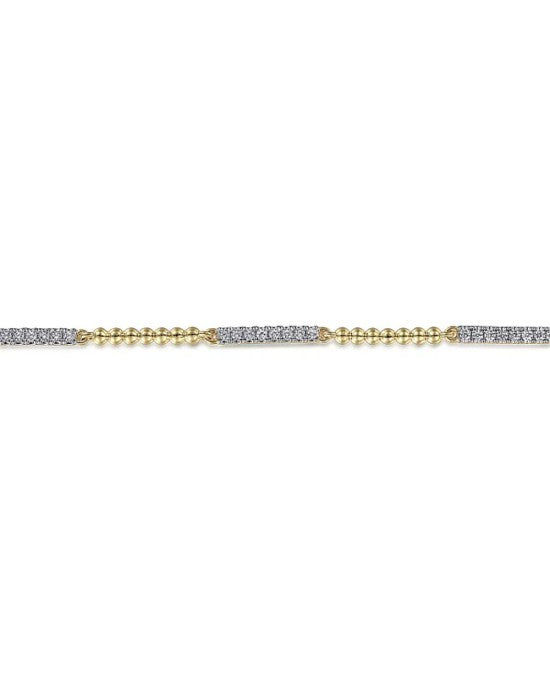 Gabriel & Co. Bujukan Collection Alternating Diamond Bar Beaded Bracelet