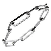 A. Link Black & White Diamond Paperclip Bracelet