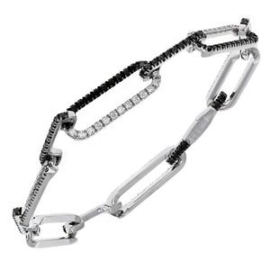 A. Link Black & White Diamond Paperclip Bracelet