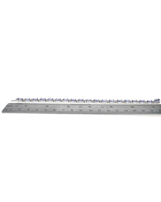 Alternating Tanzanite and Diamond Inline Bracelet