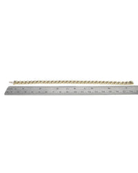 Diamond Crossover Link Inline Bracelet in Yellow Gold