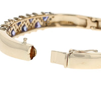 Trillion Tanzanite and Diamond Zig Zag Motif Bangle