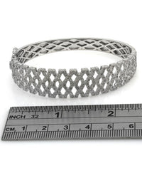 Diamond Pave Crossover Tapered Bangle Bracelet