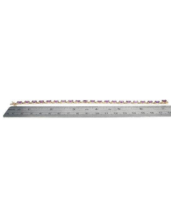 Amethyst Inline Bracelet in Yellow Gold