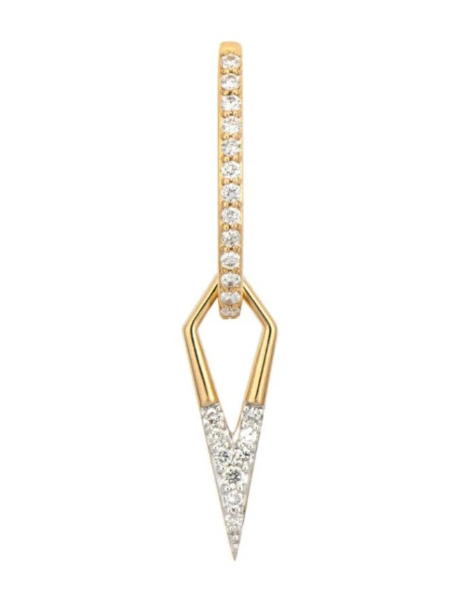 14KYG 0.06CT DIA SINGLE OPEN DAGGER CHARM