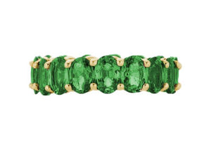 18k Yellow Gold Tsavorite Garnet Eternity Band
