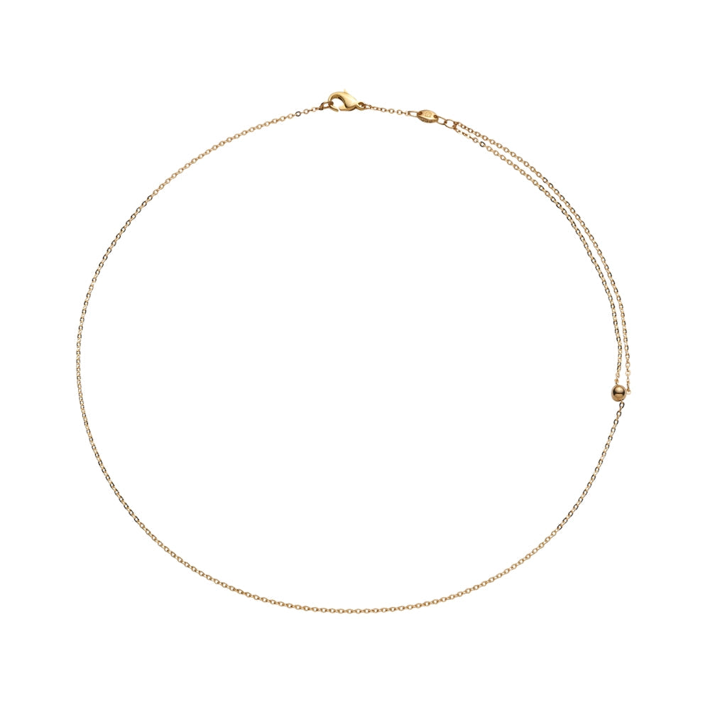 18KYG 20" ADJUSTABLE TRACE CHAIN W/DIA ON CLASP