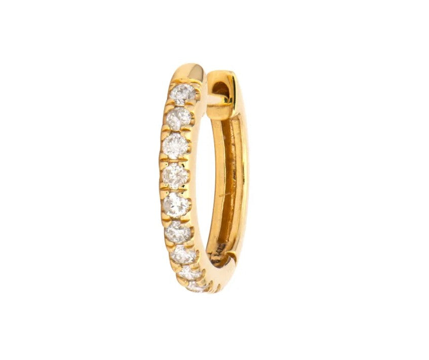 14KYG 0.12CT G SI DIA SINGLE HUGGIE HOOP