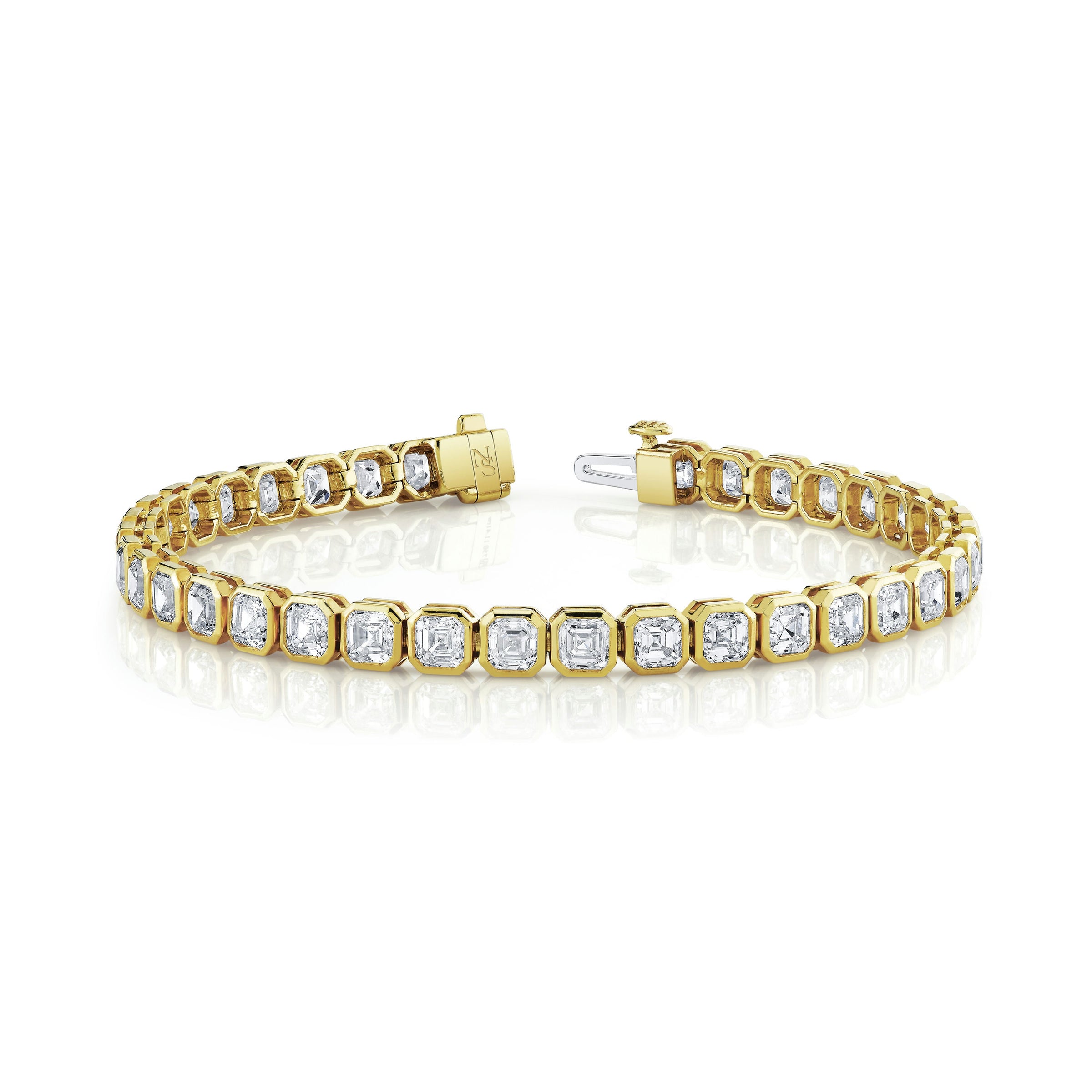 Bezel Set Asscher Diamond Bracelet
