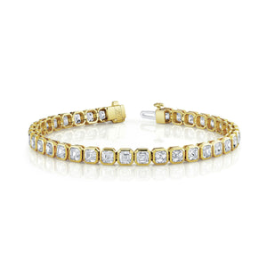 Bezel Set Asscher Diamond Bracelet