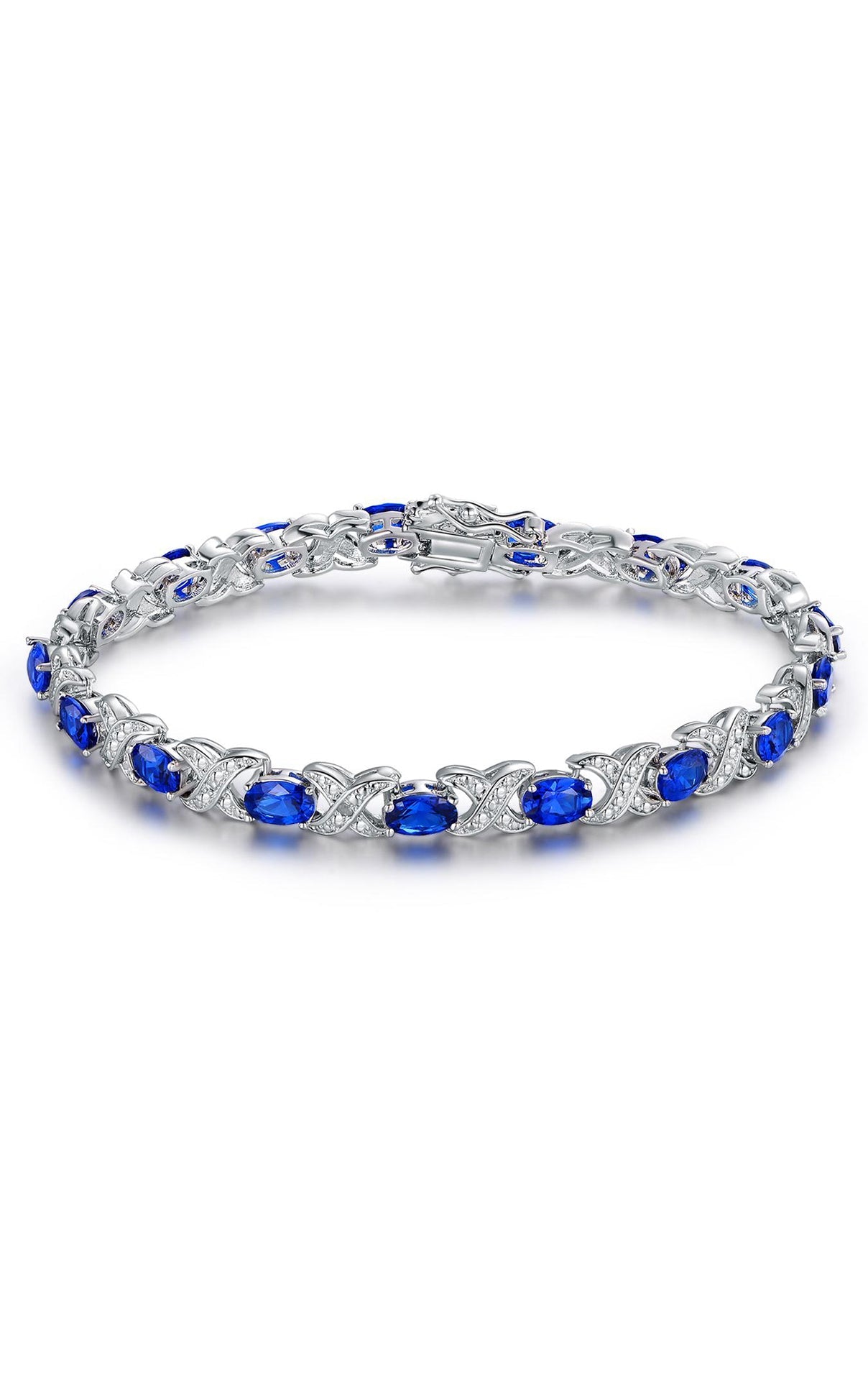 Sapphire Pave Link Chain Bracelet