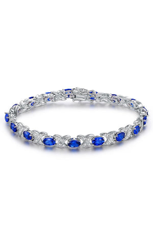 Sapphire Pave Link Chain Bracelet