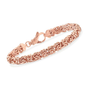 18K Rose Gold Plating Byzantine Classic Bracelet