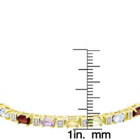 Vivid Swarovski Oval Cut Multi-Stoned Infinity Design Silver Plated Bracelet - Multiple Options