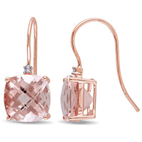 Morganite Sleek Leverback Earrings in 18K Rose Gold Plating