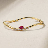 Wave Ruby and Diamond Bangle