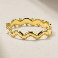Riva Surge Emerald and Diamond Bangle