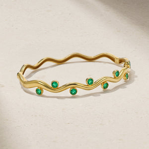 Riva Wavy Emerald Bangle