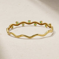 Riva Wavy Emerald Bangle
